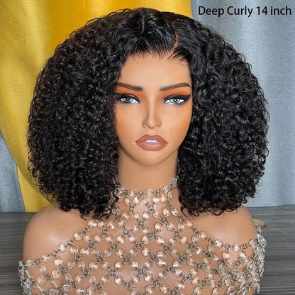 Chic Luxe Hair Full Glueless Wear & Go Curly Lace Front Short Bob Wig | 100% Human Hair