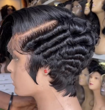 Chic Luxe Hair Pixie Cut Pre-Styled Ready To Wear Short Wig | 100% Human Hair