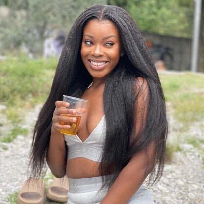 Chic Luxe Hair Full Lace Front Glueless Kinky Straight Wig | Long/Short | 100% Human Hair