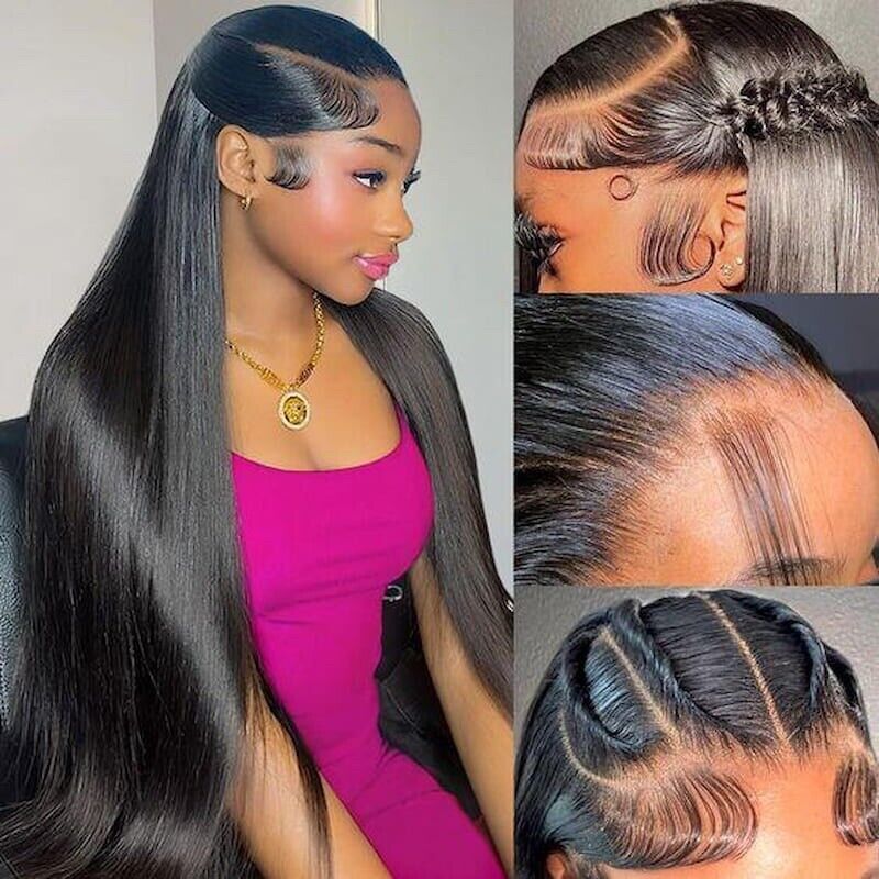 Human Hair Wig SDD Bone Silky Straight Lace Front 250% Density Long Wig Women
