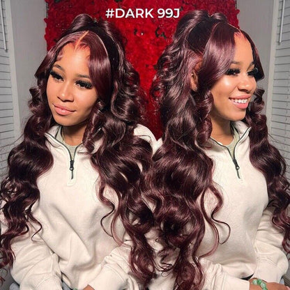 Chic Luxe Hair Glueless Pre-Styled Half Ponytail Wear Go Wavy Wig | 99j | 100% Human Hair