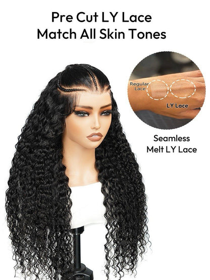 Chic Luxe Hair Pre-Styled Ready To Go Bleached Pre-Cut Lace Pre-Braided Curly Wig | 100% Human Hair | 250% Density