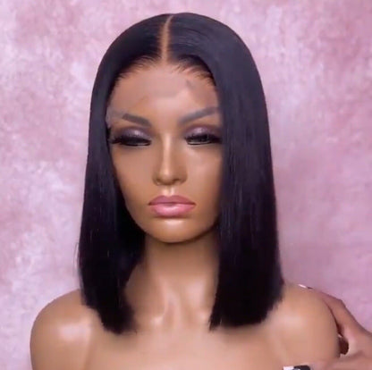 Chic Luxe Hair Straight Short Bob Full Lace Front Wig | 100% Human Hair