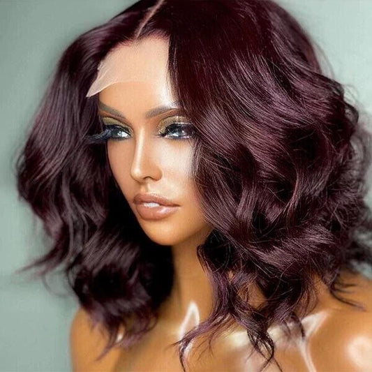 Chic Luxe Hair Full Wig Wavy Invisible Lace Front Short Natural | 100% Human Hair