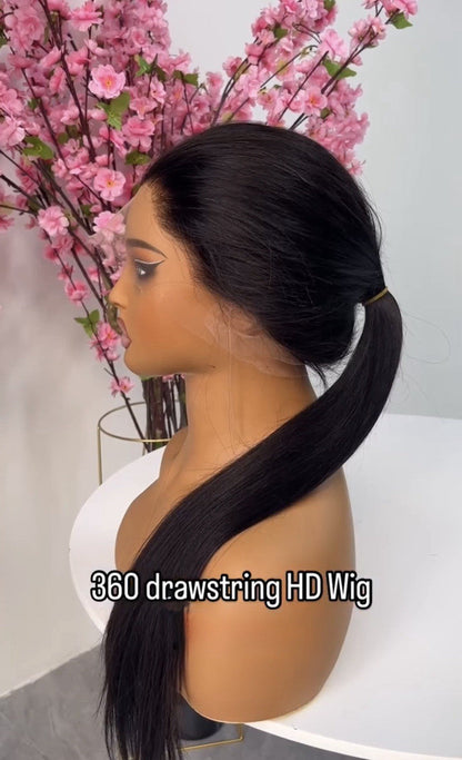 Chic Luxe Hair Raw Vietnamese SDD 360 Lace Drawstring Bone Straight Glueless Ready To Wear Wig | 100% Raw Vietnamese Hair