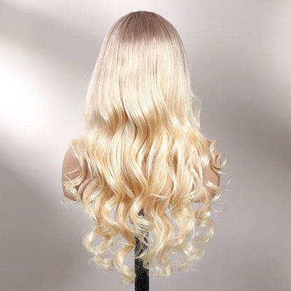Chic Luxe Hair Full Wig Blonde Wavy Full Lace Front Long | 100% Human Hair