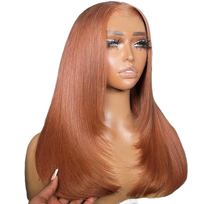 Chic Luxe Hair Ginger Pink Straight Wig | 6x5 HD Lace | Glueless | 100% Human Hair