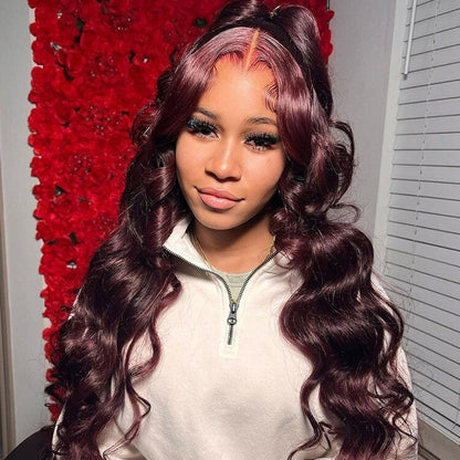 Chic Luxe Hair Glueless Pre-Styled Half Ponytail Wear Go Wavy Wig | 99j | 100% Human Hair