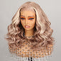 Human Hair Wig Wigs Glueless Women Wear & Go Lace Front Wavy Short Wig Blonde