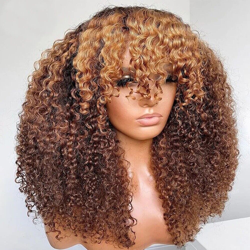 Chic Luxe Hair Glueless Curly Wig With Bangs | Short/Long | 100% Human Hair