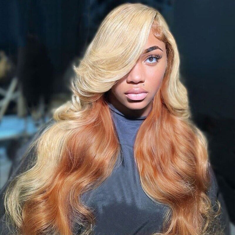 Chic Luxe Hair Glueless Blonde And Flaxen Brown Ombre Lace Front Wig | 100% Human Hair | 250% Density
