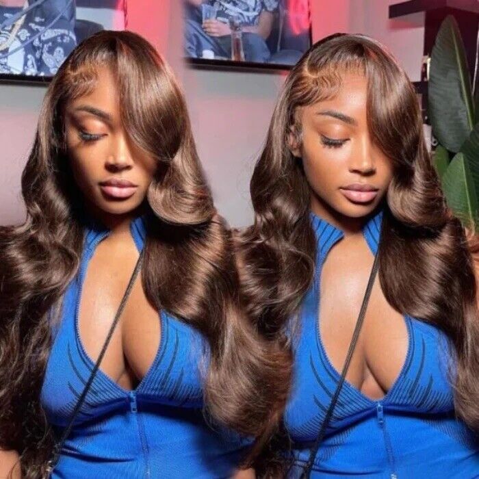 Human Hair Wigs Glueless Women Pre-cut Lace Front Wavy Straight Long Wig