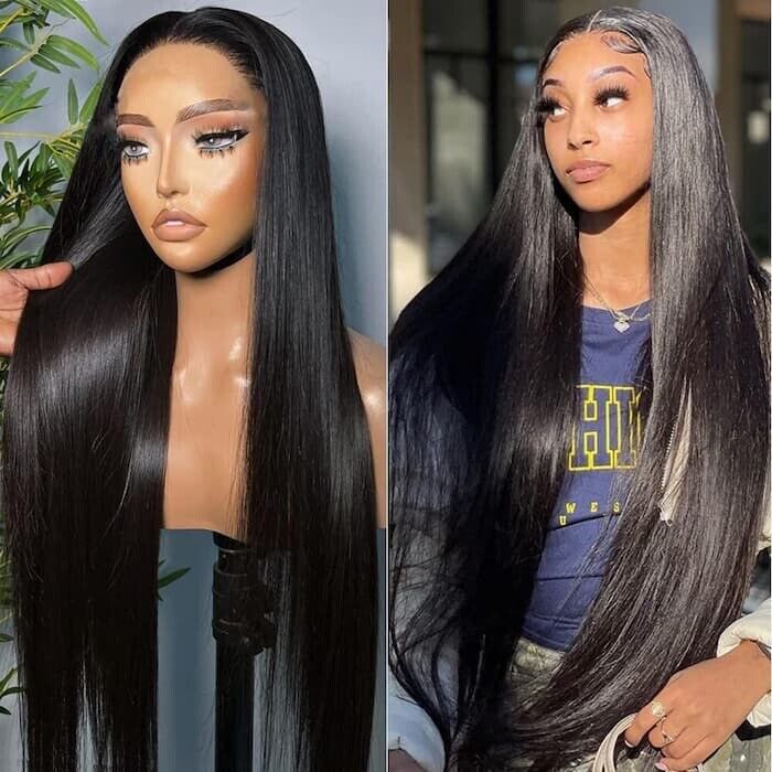 Chic Luxe Hair Full Glueless Lace Front Straight Long Natural Wig | 100% Human Hair