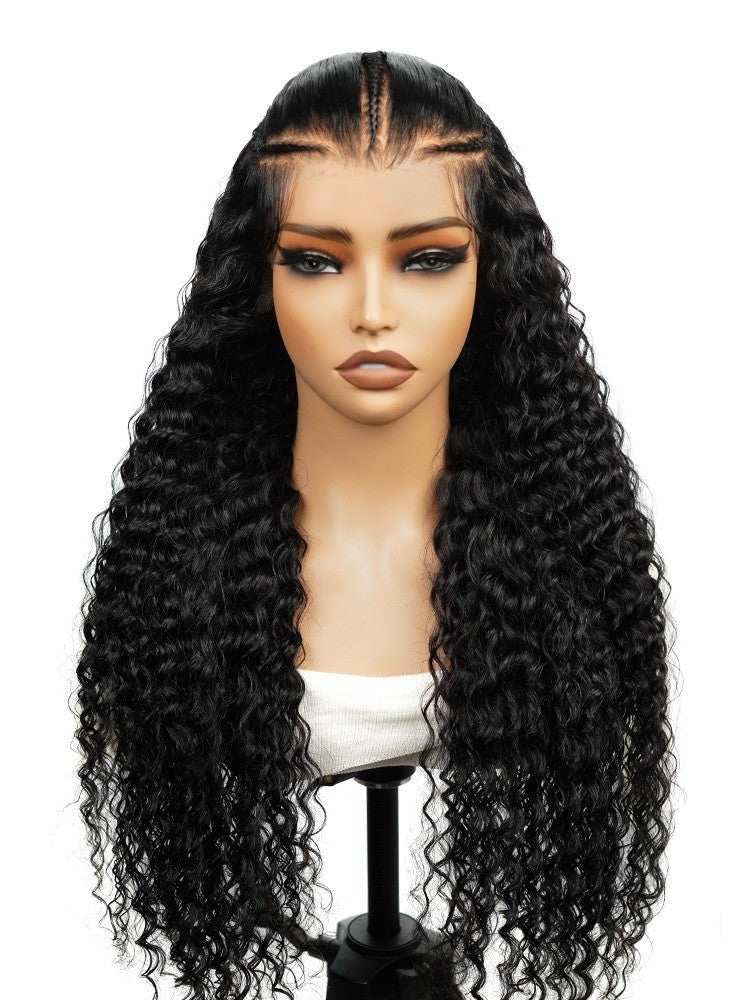 Chic Luxe Hair Pre-Styled Ready To Go Bleached Pre-Cut Lace Pre-Braided Curly Wig | 100% Human Hair | 250% Density