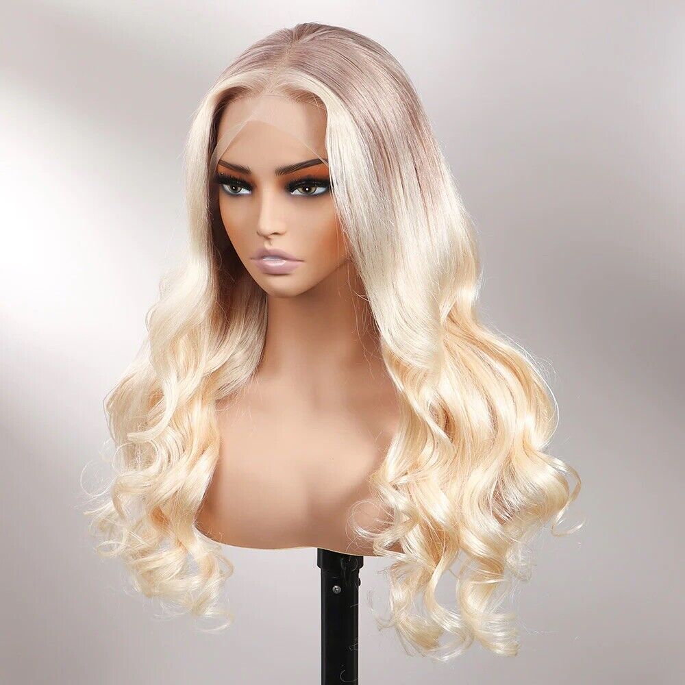 Chic Luxe Hair Full Wig Blonde Wavy Full Lace Front Long | 100% Human Hair