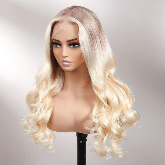 Chic Luxe Hair Full Wig Blonde Wavy Full Lace Front Long | 100% Human Hair