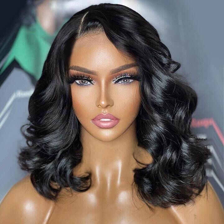 Chic Luxe Hair Glueless Full Wavy Undetectable Lace Front Short Wig | 100% Human Hair