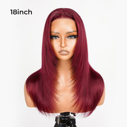 Chic Luxe Hair Glueless Pre-Cut Lace Straight Wear Go Layered Wig | 99j | 100% Human Hair