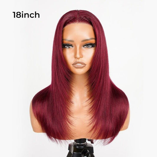 Chic Luxe Hair Glueless Pre-Cut Lace Straight Wear Go Layered Wig | 99j | 100% Human Hair