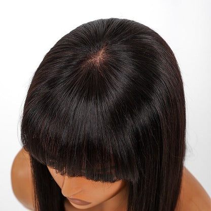 Chic Luxe Hair Short Bob With Bangs Wig | 5x5 Closure | Glueless | 100% Human Hair