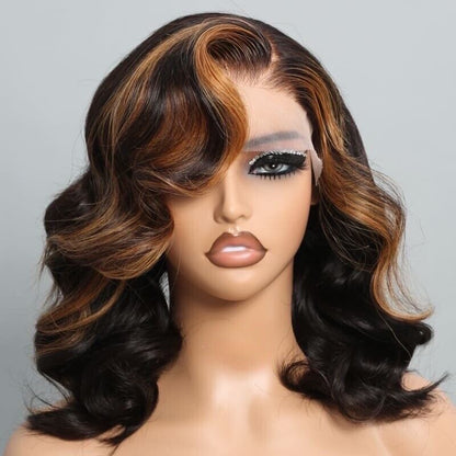Human Hair Glueless Wear & Go Lace Front Short Wig