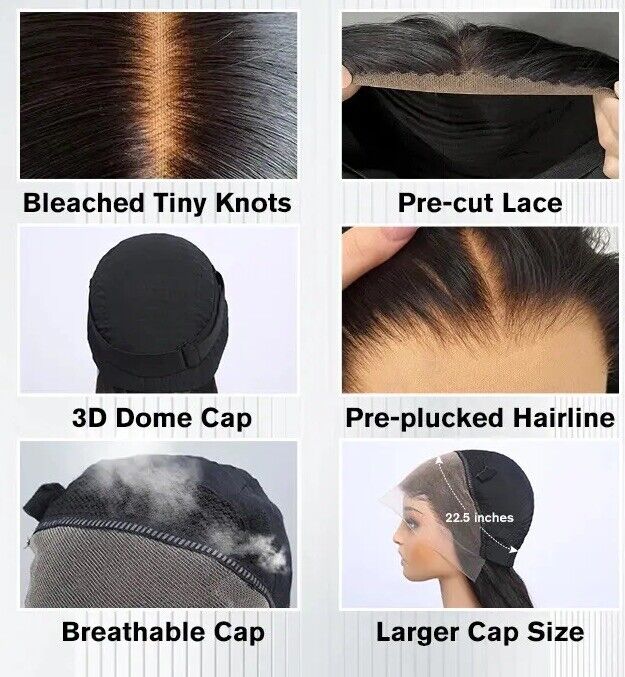 Human Hair Wigs Wig Glueless Wear and Go Women Pre-cut Lace Front Curly Long