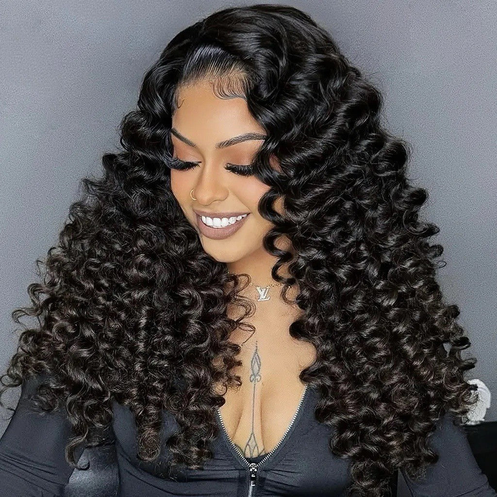 Chic Luxe Hair Bouncy Fluffy Deep Wave Voluminous Density Pre-Cut Lace Ready To Wear Wig | 100% Human Hair