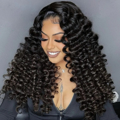 Chic Luxe Hair Bouncy Fluffy Deep Wave Voluminous Density Pre-Cut Lace Ready To Wear Wig | 100% Human Hair
