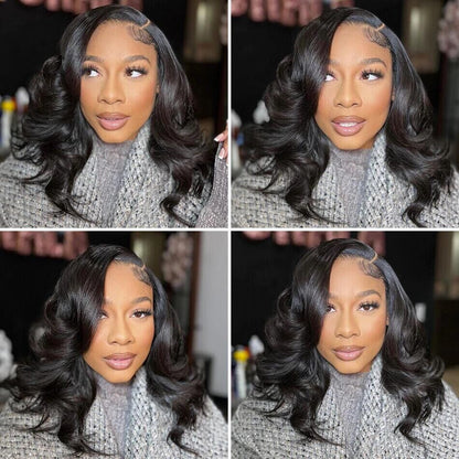 Chic Luxe Hair Glueless Full Wavy Undetectable Lace Front Short Wig | 100% Human Hair