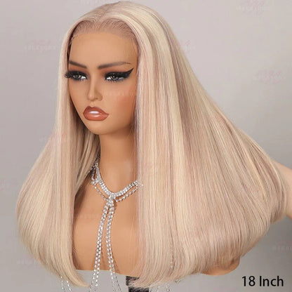 Chic Luxe Hair Glueless Lace Front Straight Wear And Go Highlights Short Wig | 100% Human Hair