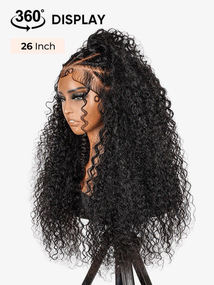 Chic Luxe Hair Box Braids With Flat Twists 13×6 Water Wave Wig | 100% Human Hair | 250% Density