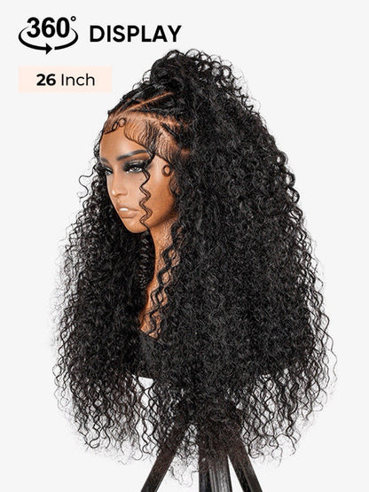 Chic Luxe Hair Box Braids With Flat Twists 13×6 Water Wave Wig | 100% Human Hair | 250% Density