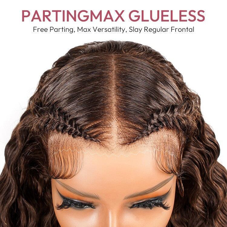 ChicLuxe Hair 100% Human Hair | Loose Wave | Long Hair | Frontal 13*6 Invisible Transparent Lace | Chestnut Brown | 250% Density | Glueless Pre-Styled And Pre Braided | Pre-Plucked Hairline | Wear Go Wig