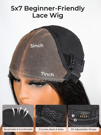 Chic Luxe Hair M Hairline Ready To Go Glueless Straight Short Cut Bob Wig | 100% Human Hair