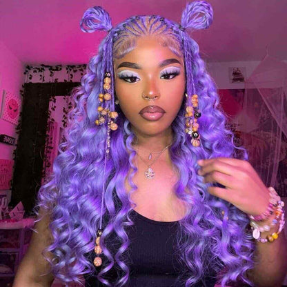 Chic Luxe Hair Lace Front Wavy Straight Light Lavender Glueless Wig | 100% Human Hair
