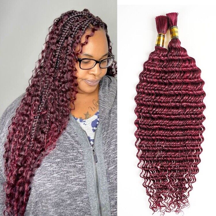 Chic Luxe Hair Deep Wave Human Hair Bulk | For Braiding | Boho Braids | 2 Bundle