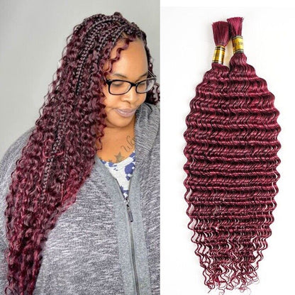 Chic Luxe Hair Deep Wave Human Hair Bulk | For Braiding | Boho Braids | 2 Bundle