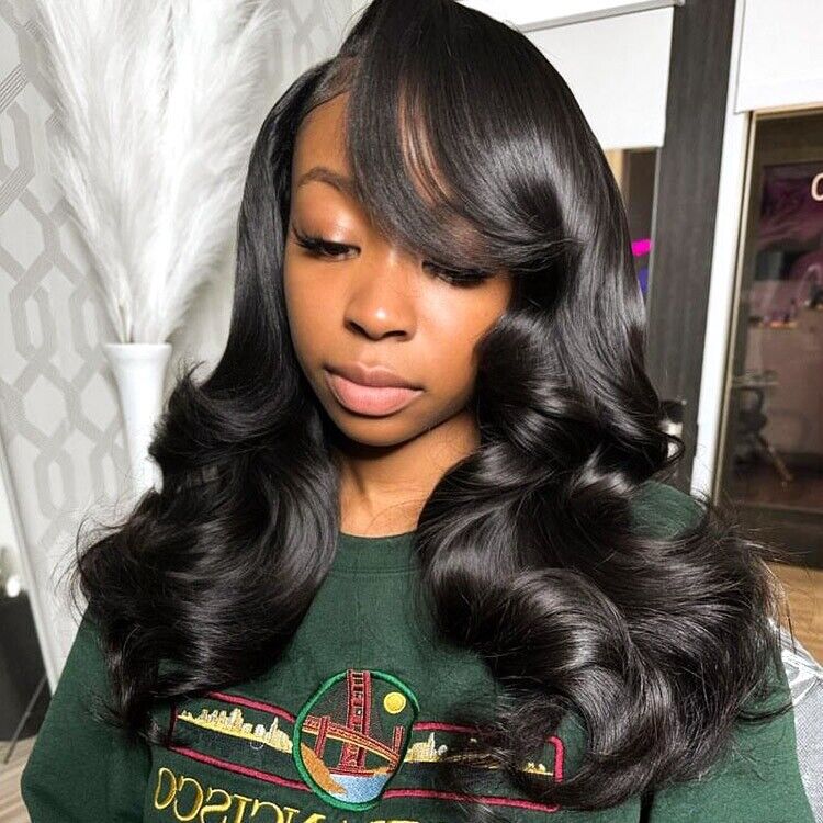 Glueless Ready To Wear Lace Front Layered Double Drawn Body Wave Human Hair Wig