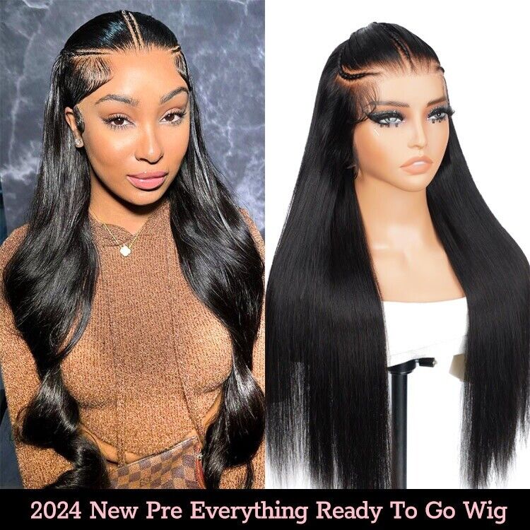 Chic Luxe Hair Glueless Pre-Cut Lace Front Straight Wear Go Long Wig | 100% Human Hair