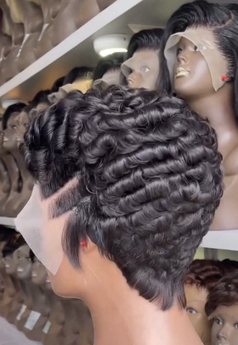 Chic Luxe Hair Pixie Cut Pre-Styled Ready To Wear Short Wig | 100% Human Hair