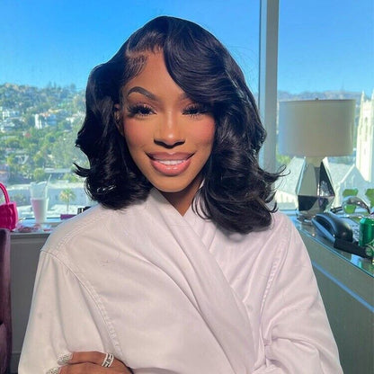 Chic Luxe Hair Glueless Bouncy Lace Front Loose Wave Short Wig | 100% Human Hair