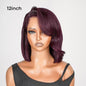 Chic Luxe Hair Side Bang Layered Cut Wavy Bob Glueless Dark 99j Wig | 100% Human Hair