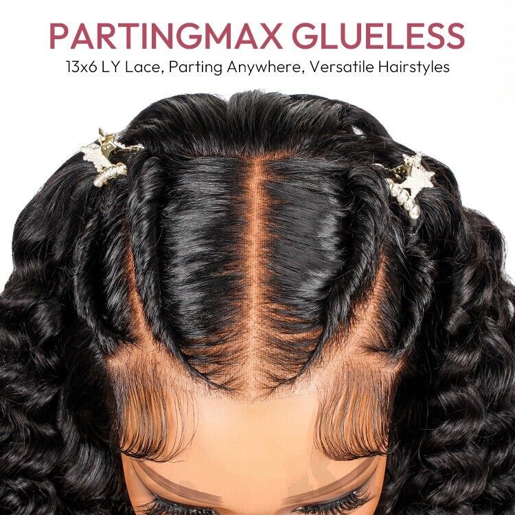 Human Hair Wigs Glueless Pre Styled Braided Lace Front Wear Go Wavy Wig Women