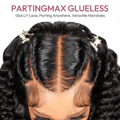 Human Hair Wigs Glueless Pre Styled Braided Lace Front Wear Go Wavy Wig Women