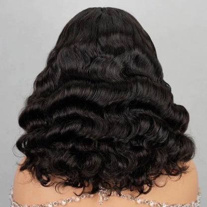 Full Glueless Wear & Go Wavy Lace Front Short Bob Human Hair Wig