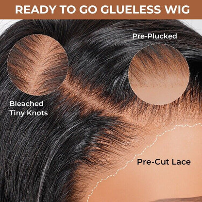 Glueless Ready To Wear Lace Front Layered Double Drawn Body Wave Human Hair Wig