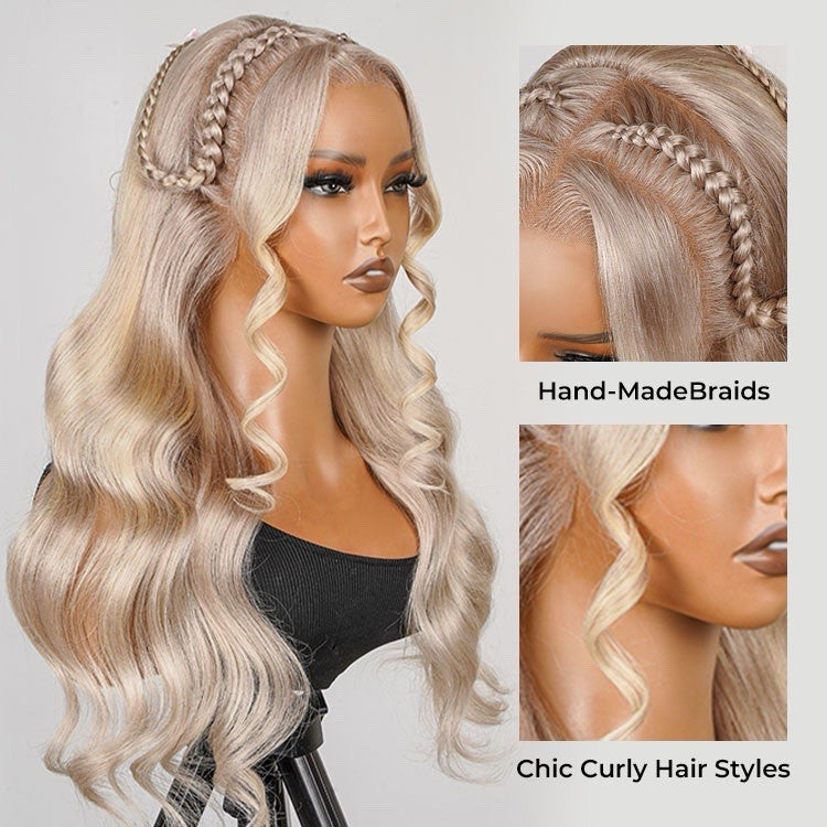Chic Luxe Hair P18/613 Blonde Highlight Fishtail Braid Princess Haircut 13*4 Frontal Wig | 100% Human Hair