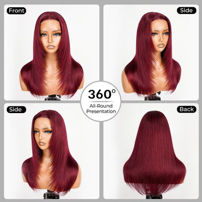 Chic Luxe Hair Glueless Pre-Cut Lace Straight Wear Go Layered Wig | 99j | 100% Human Hair