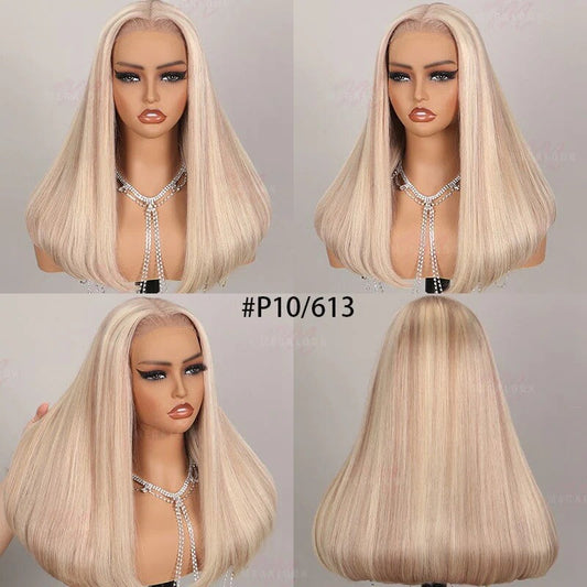 Chic Luxe Hair Glueless Lace Front Straight Wear And Go Highlights Short Wig | 100% Human Hair