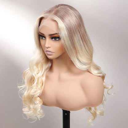 Chic Luxe Hair Full Wig Blonde Wavy Full Lace Front Long | 100% Human Hair